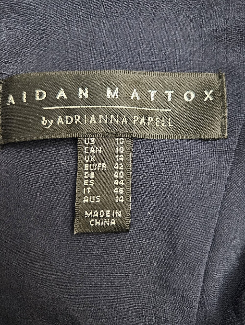 Aidan Mattox Navy Lace-Trim Midi Sheath Dress - Picture 5 of 11
